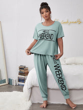 Charger l&#39;image dans la galerie, Love God. Store XL Size Pajama Sets Mint Green / 1XL XL Slogan Graphic Pajama Set price
