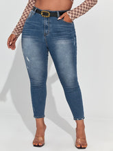 Cargar imagen en el visor de la galería, Love God. Store Large Size Jeans Dark Wash / 0XL Large High Waist Slant Pocket Skinny Jeans Without Belt price
