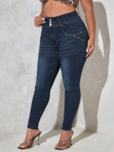 Cargar imagen en el visor de la galería, Love God. Store Large Size Jeans Large High Waist Washed Skinny Jeans price
