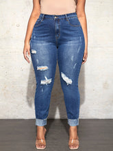 Cargar imagen en el visor de la galería, Love God. Store Large Size Jeans Large Ripped Slant Pocket Skinny Jeans price
