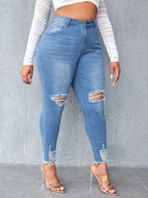 Cargar imagen en el visor de la galería, Love God. Store Large Size Jeans SXY Large High Waist Ripped Raw Trim Skinny Jeans price
