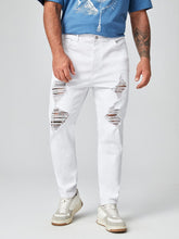 Charger l&#39;image dans la galerie, Love God. Store Men Jeans Larger Size Men Ripped Tapered Jeans price
