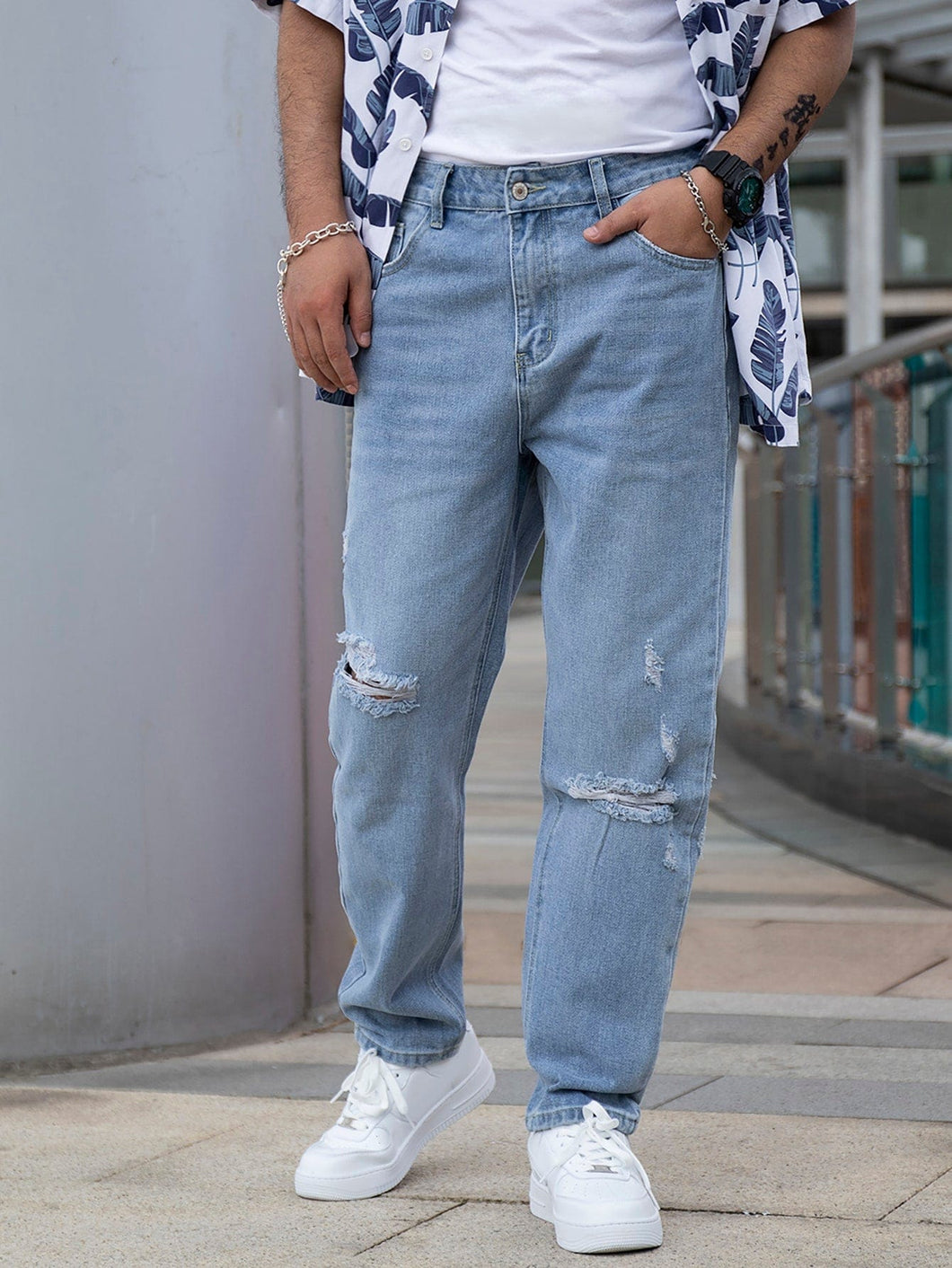 Love God. Store Men Jeans Light Wash / 28 Men Ripped Slant Pocket Light Wash Jeans price