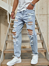 Lade das Bild in den Galerie-Viewer, Love God. Store Men Jeans Men Ripped Washed Jeans price
