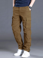 Charger l&#39;image dans la galerie, Love God. Store Men Pants Brown / S Men Flap Pocket Drawstring Hem Cargo Pants price
