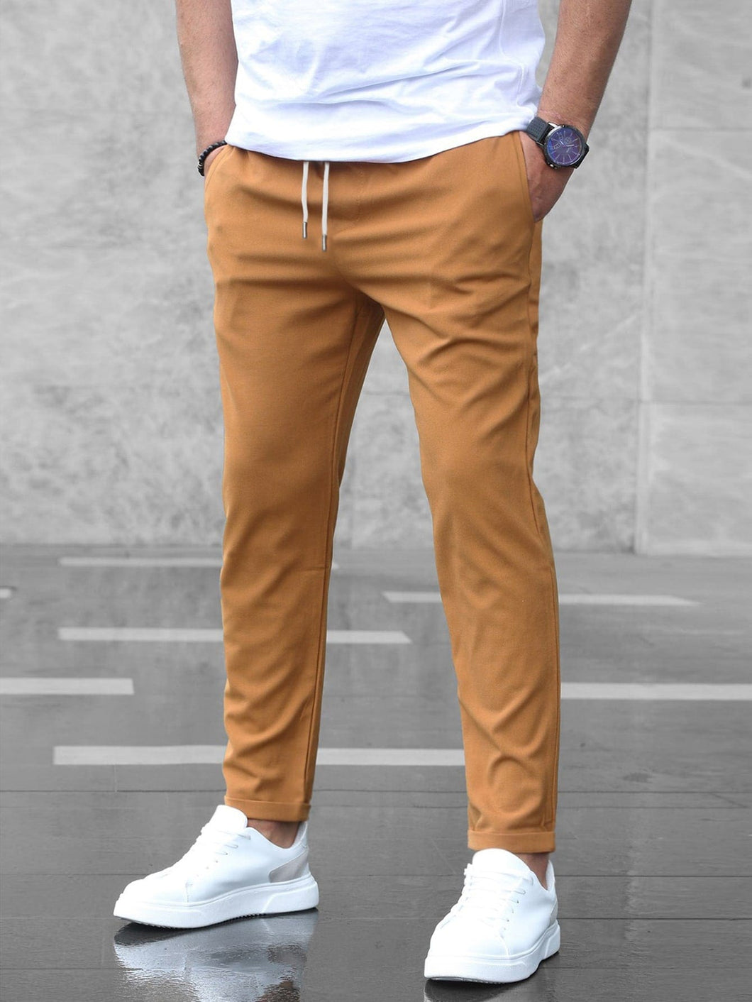 Love God. Store Men Pants Ginger / S Men Slant Pocket Drawstring Waist Pants price