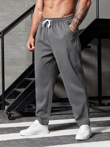 Love God. Store Men Pants Large Sizes Men Drawstring Waist Slant Pocket Pants price