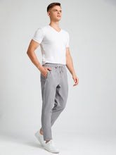 Charger l&#39;image dans la galerie, Love God. Store Men Pants Men Drawstring Waist Tapered Pants price
