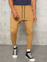 Charger l&#39;image dans la galerie, Love God. Store Men Pants Men Drawstring Waist Tapered Pants price
