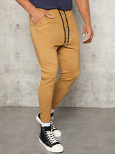 Charger l&#39;image dans la galerie, Love God. Store Men Pants Men Drawstring Waist Tapered Pants price
