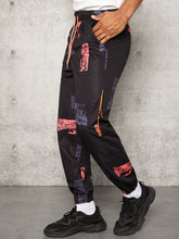 Charger l&#39;image dans la galerie, Love God. Store Men Pants Men Letter Graphic Drawstring Waist Pants price
