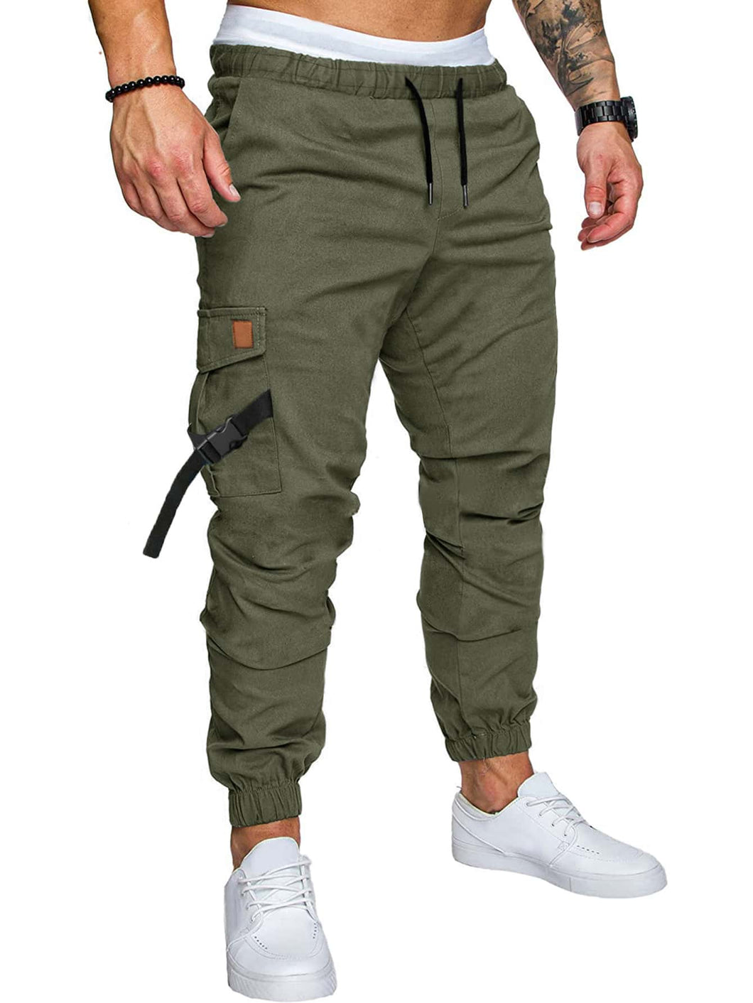 Love God. Store Men Pants Men Patch Detail Flap Pocket Buckle Cargo Pants price