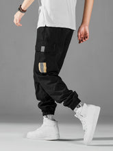 Charger l&#39;image dans la galerie, Love God. Store Men Pants Men Patched Detail Flap Pocket Drawstring Waist Cargo Pants price
