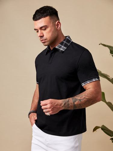 Love God. Store Men Polo Shirts Large Size Men Plaid Polo Shirt price