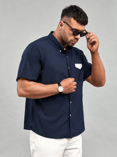 Load image into Gallery viewer, Love God. Store Men Shirts Larger Size Men Contrast Panel Pocket Patched Shirt price
