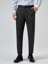 Charger l&#39;image dans la galerie, Love God. Store Men Suit Pants Men Pinstriped Print Tailored Pants price
