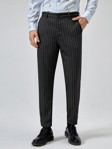 Love God. Store Men Suit Pants Men Pinstriped Print Tailored Pants price