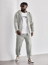 Charger l&#39;image dans la galerie, Love God. Store Men Two-piece Outfits Large Sizes Men Zip Up Drawstring Hoodie Sweatpants price
