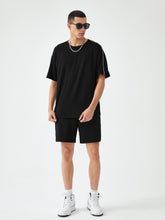 Charger l&#39;image dans la galerie, Love God. Store Men Two-piece Outfits Men 1pc Contrast Piping Drop Shoulder Tee 1pc Shorts price
