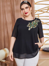 Charger l&#39;image dans la galerie, Love God. Store Plus Size Blouses Black / 0XL Plus Peacock Embroidery Blouse price
