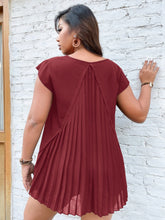 Charger l&#39;image dans la galerie, Love God. Store Plus Size Blouses Burgundy / 0XL Plus Pleated Panel High Low Blouse price
