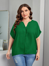 Charger l&#39;image dans la galerie, Love God. Store Plus Size Blouses Green / 1XL Plus Notched Neck Batwing Sleeve Roll Cuff Blouse price
