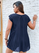 Charger l&#39;image dans la galerie, Love God. Store Plus Size Blouses Navy Blue / 0XL Plus Pleated Panel High Low Blouse price
