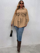 Charger l&#39;image dans la galerie, Love God. Store Plus Size Blouses Plus Drop Shoulder Belted Blouse price
