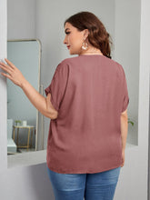 Charger l&#39;image dans la galerie, Love God. Store Plus Size Blouses Plus Notched Neck Batwing Sleeve Roll Cuff Blouse price
