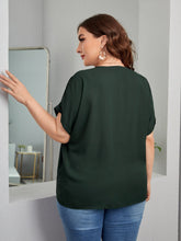 Charger l&#39;image dans la galerie, Love God. Store Plus Size Blouses Plus Notched Neck Batwing Sleeve Roll Cuff Blouse price
