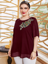 Charger l&#39;image dans la galerie, Love God. Store Plus Size Blouses Plus Peacock Embroidery Blouse price
