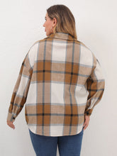 Charger l&#39;image dans la galerie, Love God. Store Plus Size Blouses Plus Plaid Patched Pocket Drop Shoulder Shirt price
