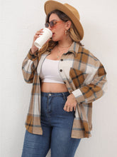 Charger l&#39;image dans la galerie, Love God. Store Plus Size Blouses Plus Plaid Patched Pocket Drop Shoulder Shirt price
