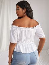 Load image into Gallery viewer, Love God. Store Plus Size Blouses Plus Solid Ruffle Bardot Blouse price
