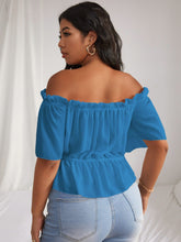 Load image into Gallery viewer, Love God. Store Plus Size Blouses Plus Solid Ruffle Bardot Blouse price
