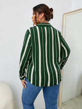 Charger l&#39;image dans la galerie, Love God. Store Plus Size Blouses Plus Striped Button Front Shirt price
