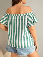 Charger l&#39;image dans la galerie, Love God. Store Plus Size Blouses Plus Striped Off Shoulder Cut Out Front Blouse price
