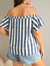 Charger l&#39;image dans la galerie, Love God. Store Plus Size Blouses Plus Striped Off Shoulder Cut Out Front Blouse price
