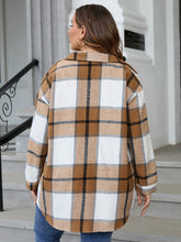 Charger l&#39;image dans la galerie, Love God. Store Plus Size Coats Plus Plaid Flap Pocket Drop Shoulder Coat price
