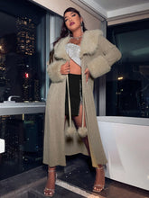 Charger l&#39;image dans la galerie, Love God. Store Plus Size Coats Plus Waterfall Collar Tie Front Fuzzy Detail Coat price
