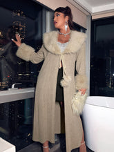 Charger l&#39;image dans la galerie, Love God. Store Plus Size Coats Plus Waterfall Collar Tie Front Fuzzy Detail Coat price
