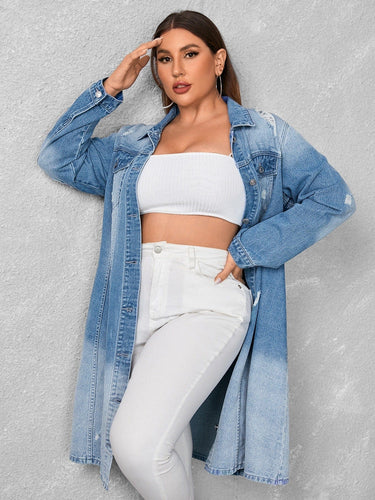 Love God. Store Plus Size Denim Jackets Plus Washed Drop Shoulder Denim Coat price