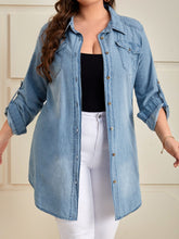 Charger l&#39;image dans la galerie, Love God. Store Plus Size Denim Tops Plus Pocket Front Button Front Denim Top price
