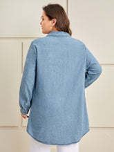 Charger l&#39;image dans la galerie, Love God. Store Plus Size Denim Tops Plus Pocket Front Button Front Denim Top price
