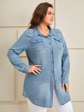 Charger l&#39;image dans la galerie, Love God. Store Plus Size Denim Tops Plus Pocket Front Button Front Denim Top price
