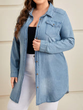 Charger l&#39;image dans la galerie, Love God. Store Plus Size Denim Tops Plus Pocket Front Button Front Denim Top price
