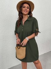 Charger l&#39;image dans la galerie, Love God. Store Plus Size Dresses Army Green / 0XL Plus Knot Cuff Quarter Button Shirt Dress price
