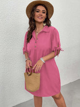 Charger l&#39;image dans la galerie, Love God. Store Plus Size Dresses Pink / 0XL Plus Knot Cuff Quarter Button Shirt Dress price
