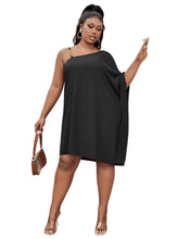 Charger l&#39;image dans la galerie, Love God. Store Plus Size Dresses Plus Asymmetrical Neck Batwing Sleeve Dress price
