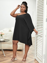 Charger l&#39;image dans la galerie, Love God. Store Plus Size Dresses Plus Asymmetrical Neck Batwing Sleeve Dress price
